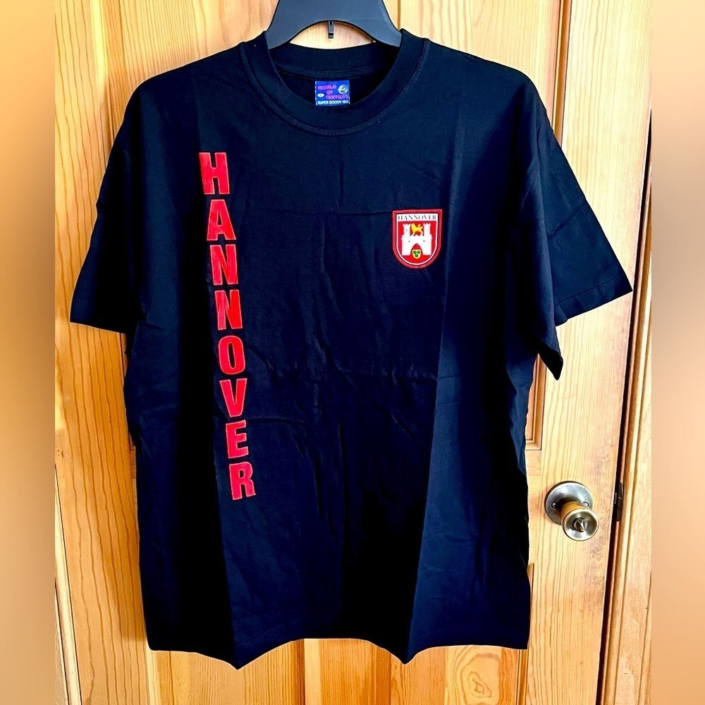 Hannover Germany City Coat of Arms Black Graphic T Shirt 100% Cotton Mens XL NWT